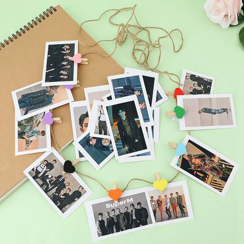 Kpop SuperM 1-й Мини альбом Lomo Card MARK TAEYONG BAEKHYUN LUCAS TEN KAI TAEMIN фото карты Зажимы пеньковая веревка болельщики подарки