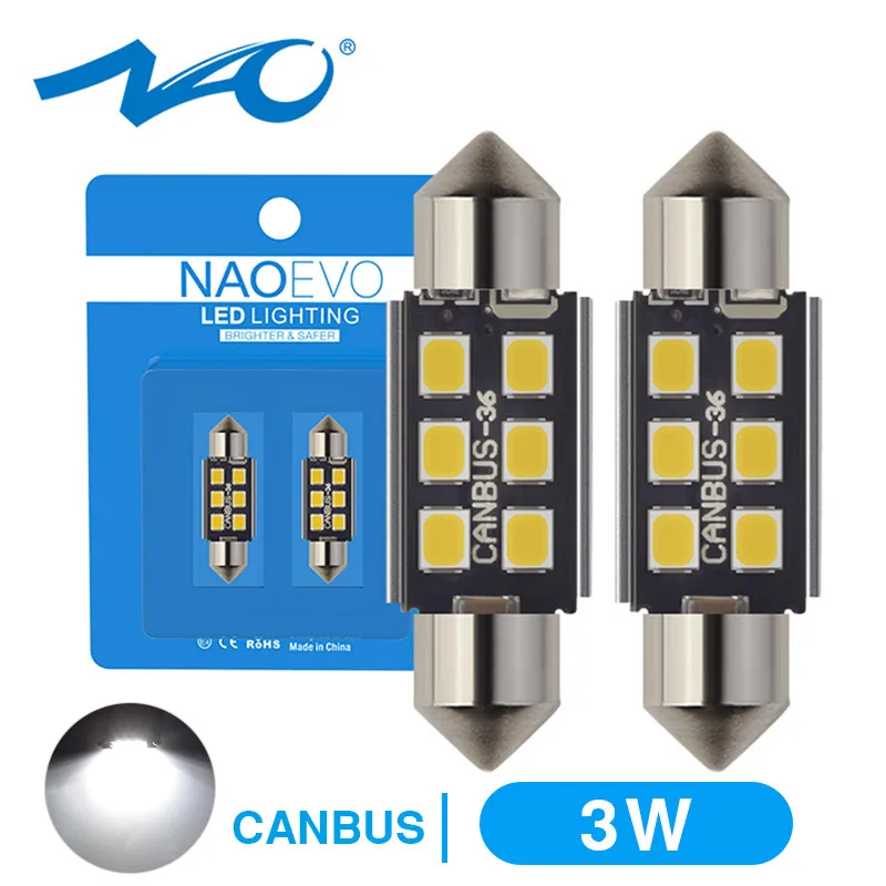 NAO C5W 31 мм 28 светодиодный светильник CANBUS C10W для салона автомобиля 36 купольный 12 В