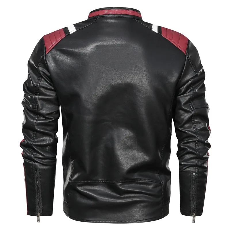 2020 Autumn Winter Men's Leather Jacket Casual Fashion Stand Collar Motorcycle Jacket Men Slim Style Quality Leather Jacket Men 2