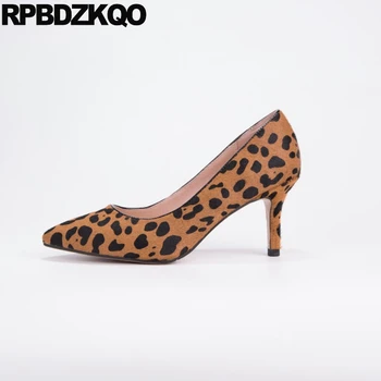 

fashion scarpin 2019 designer pointed toe cheetah pumps leopard shoes women slip on size 4 34 high heels stiletto 3 inch thin