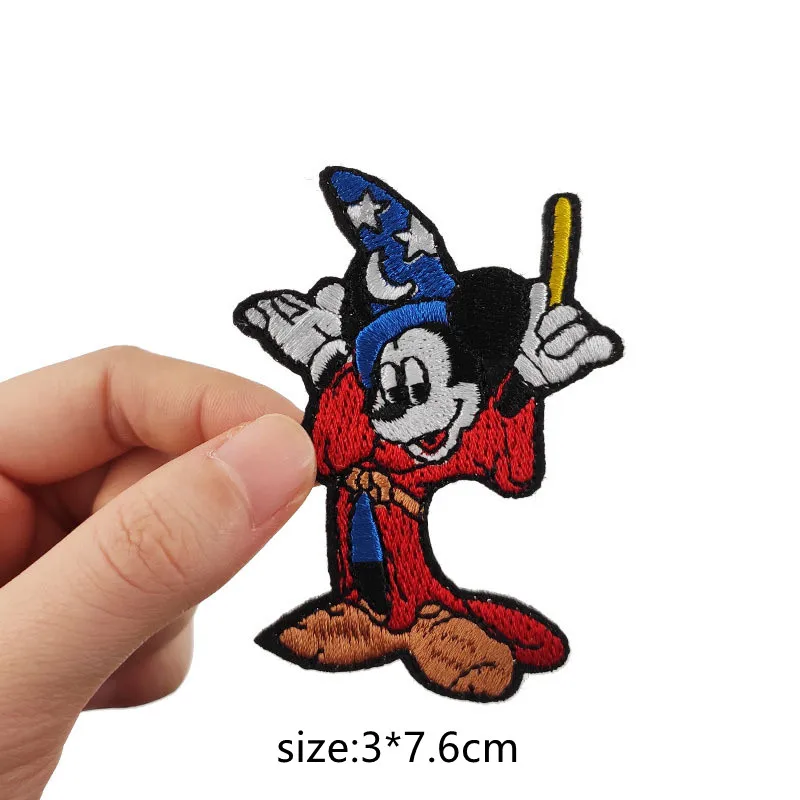 Kawaii Mickey Mouse Mickey Minnie Cloth Paste Castle Clothes Decoration Iron on Patches Embroidery Patches for Clothing