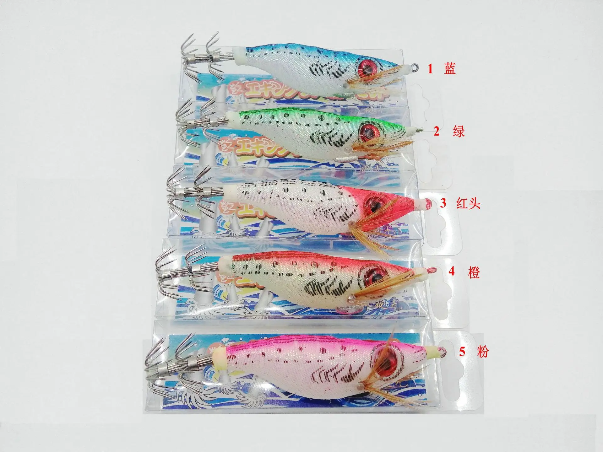 Angelköder Holz-Garnelen-Tintenfisch-Jig-Haken 9,5g Großäugiger Künstlicher Spinner-Köder 1 Stück im Angebot – Detail 1