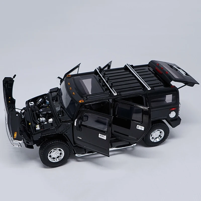 1:18 Масштаб H2 SUV Highway 61 модель автомобиля литой под давлением детский металлический автомобиль игрушка металлический сувенир коллекция детский подарок дисплей шоу - Цвет: black