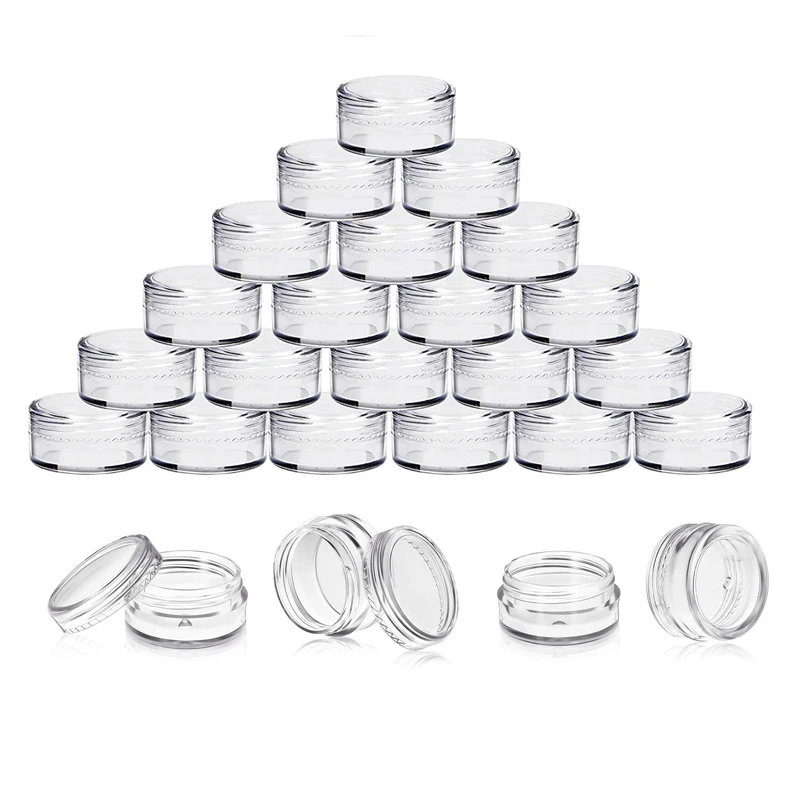 

500pcs 2g 3g 5g 10g 15g 20g Clear Small Bottle Sample Plastic Cosmetic Containers Empty Eyeshadow Lip Balm Face Cream Jar Pots