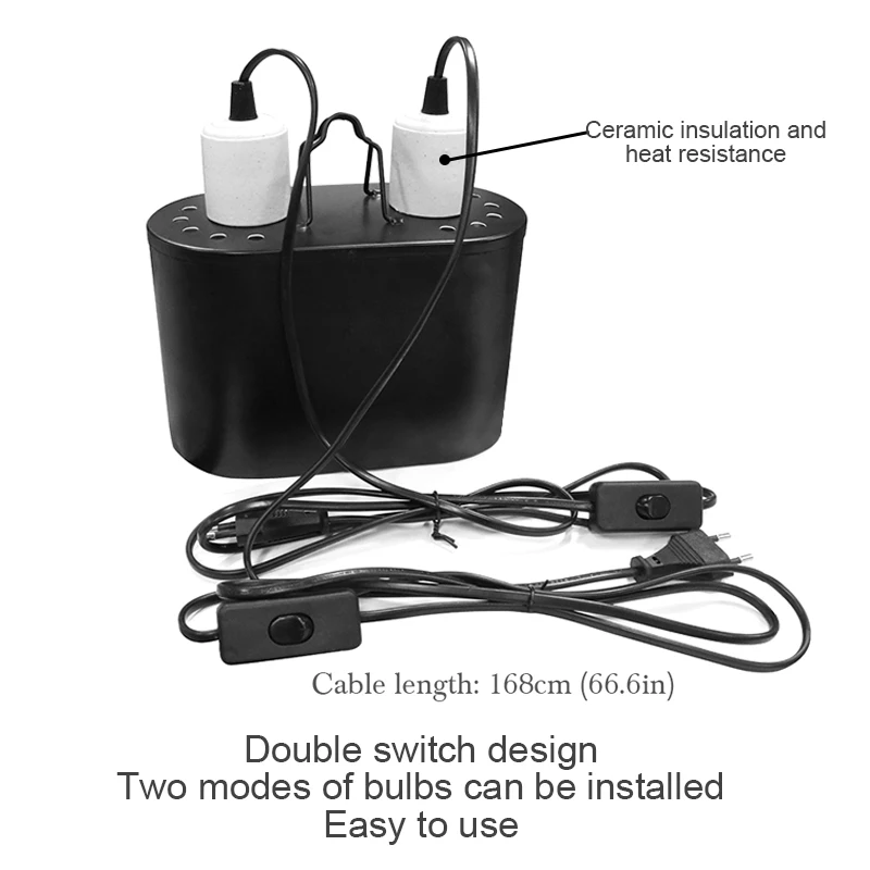 Reptile Light Fixture Deep Dome Dual Lamp Fixture Uvb Light Fixture