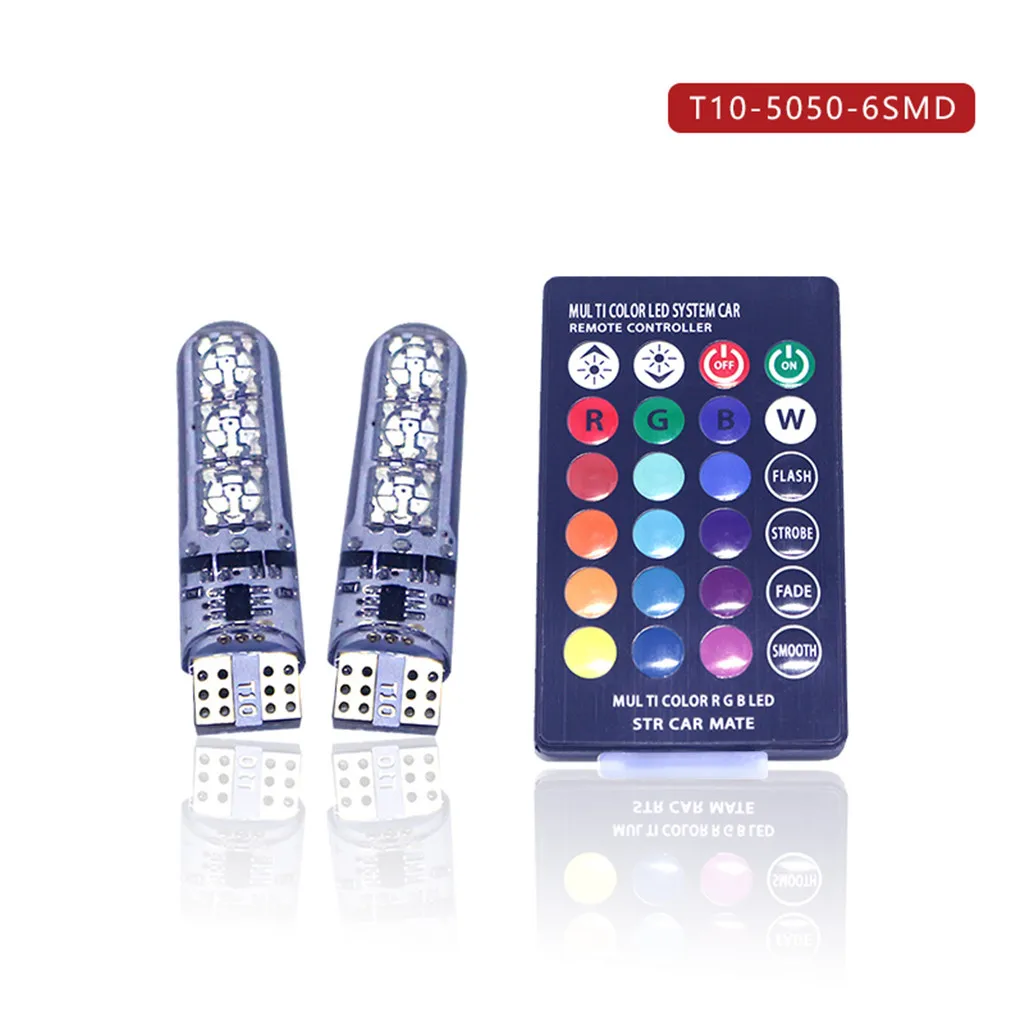 ƈ x T10 5050 силиконовый 6 SMD пульт дистанционного управления RGB светодиодный