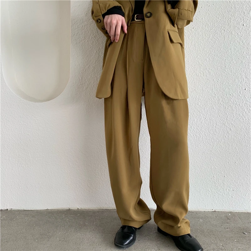 SHIJIA pant suits for woman chic oversized 2 piece set notched collar blazer jacket and high waist pants workwear office ladies