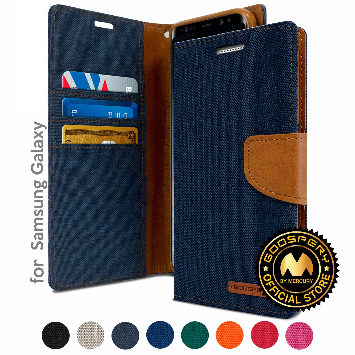 Меркурий Goospery холст Дневник Бумажник флип чехол для samsung Galaxy Note 9 10 note 10 plus