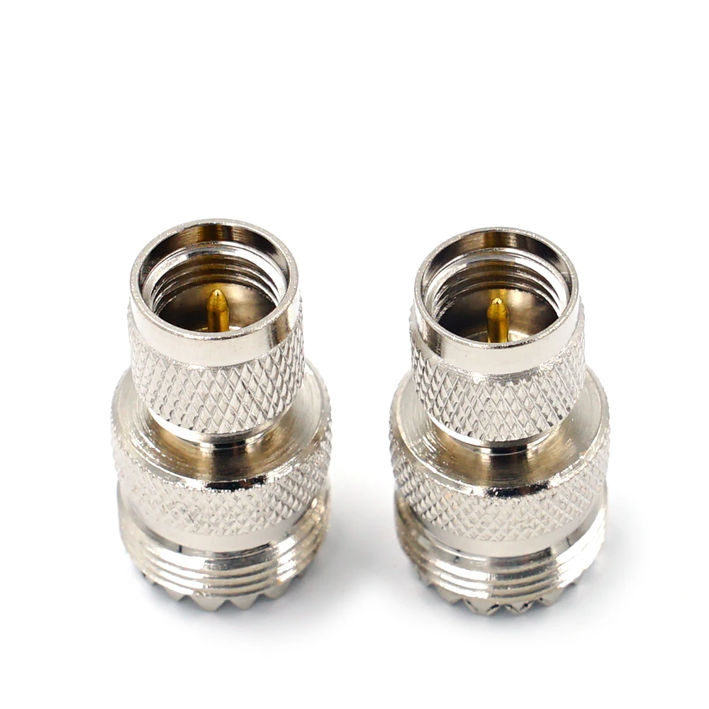 Mini UHF Male Plug (Mini PL259) To SO239 Female Adapter, Gold-Plated RF Barrel Connector For Universal Use