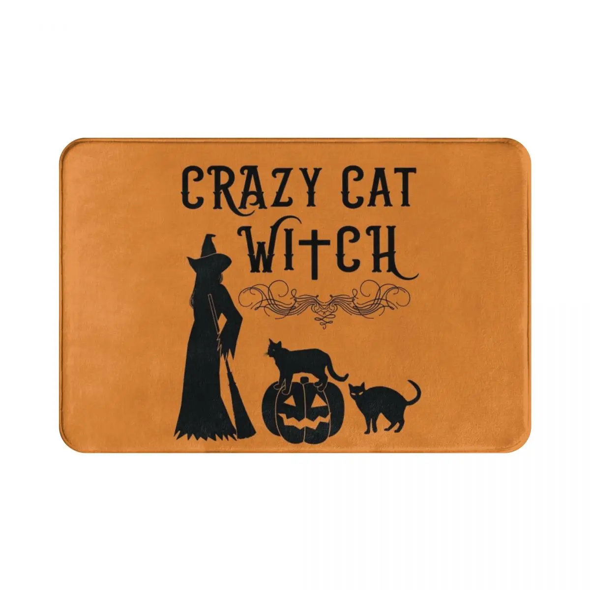 Матовый ковер Crazy Cat Witch дверной коврик &quotХэллоуин&quot подкладка для ног из