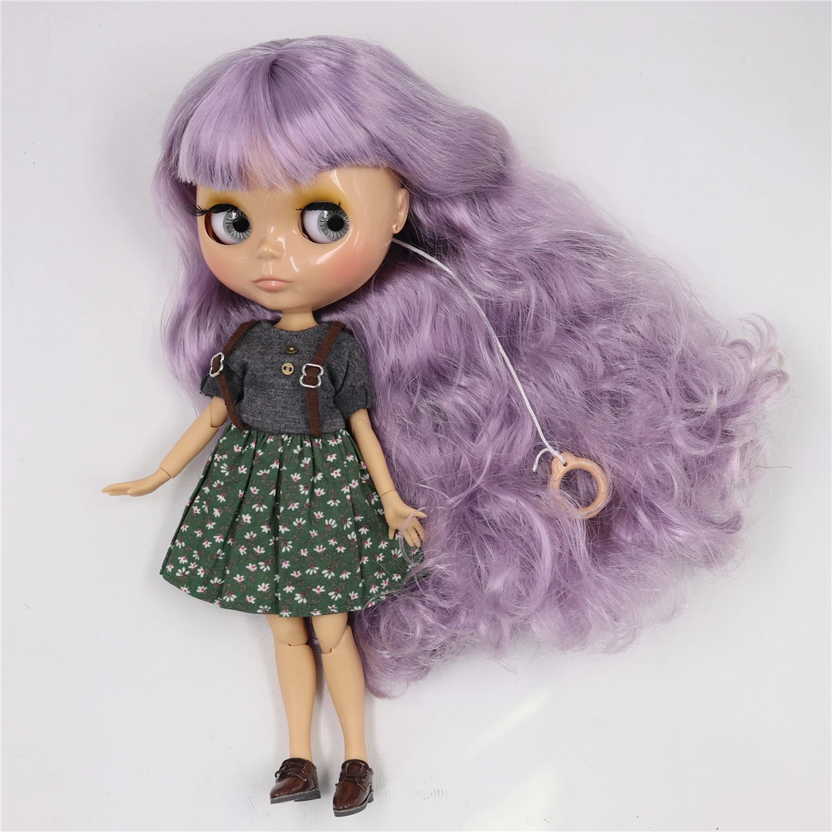 Janessa – Premium Custom Neo Blythe Doll with Purple Hair, Tan Skin & Shiny Cute Face 1