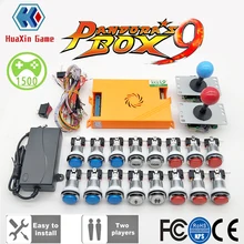 2 игрока Pandora Box 9 комплект копия SANWA Джойстик, Хромированный Светодиодный кнопочный для DIY аркадная Машина домашний шкаф с ручным управлением