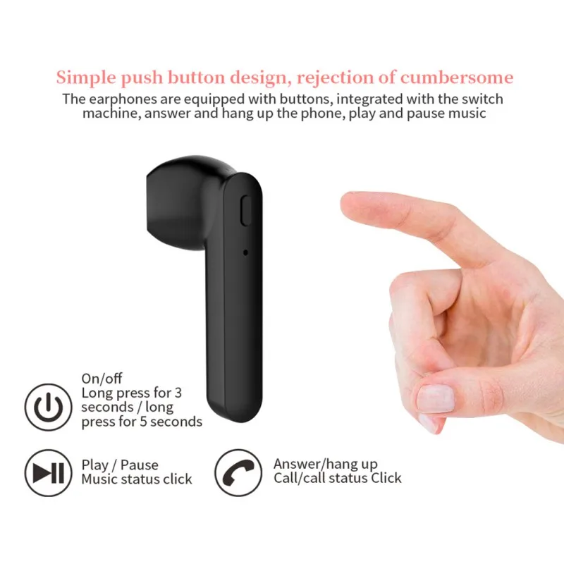 ZW-T 7tws Bluetooth наушники Bluetooth 5,0 новые портативные беспроводные Bluetooth гарнитуры