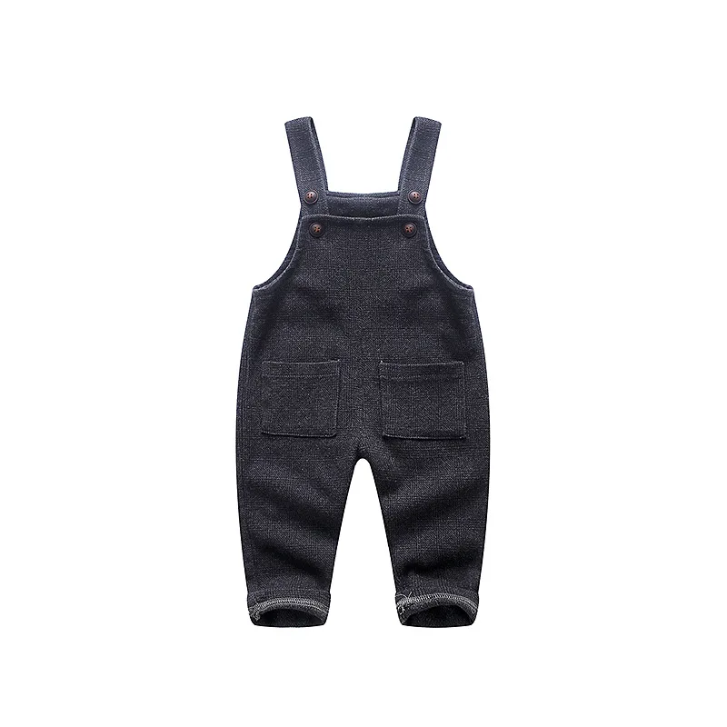 

Korean-style Spring And Autumn Girls Knit Solid Color Suspender Pants Trousers Male Baby Kids Pure Cotton Suspender Pants-Open-c
