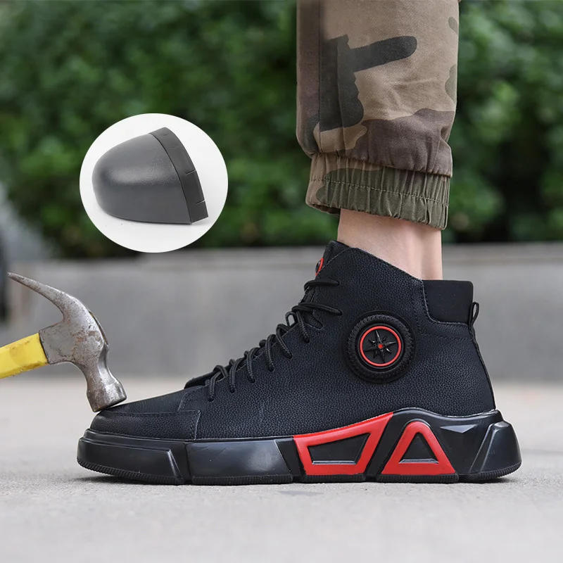 Zapatos de seguridad con punta de acero para hombre, botas de nieve cálidas e impermeables para motocicleta, zapatos de invierno, zapatillas irrompibles, diseñador de lujo