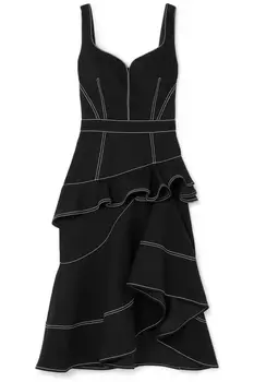 

iMucci 2020 Party Dress Black Vestidos De Fiesta New Spring Slash Collar Sleeveless Irrgular Women Fashion Dress Tide TM1030