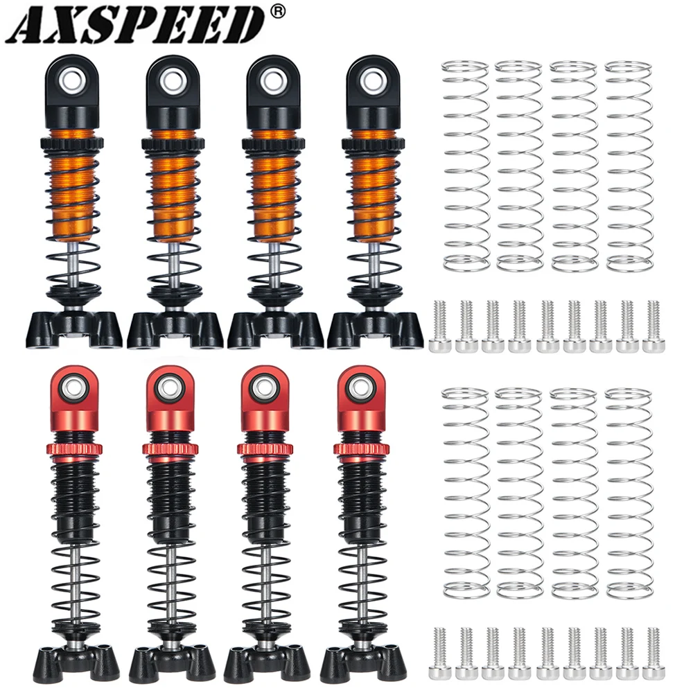 Axspeed 4Pcs Ammortizzatore In Metallo Ammortizzatore Regolabile Per Kyosho Miniz 1/18 Jimny, Miniz-Jeep 1/24 Wrangler Rc Parti Di Aggiornamento Per A