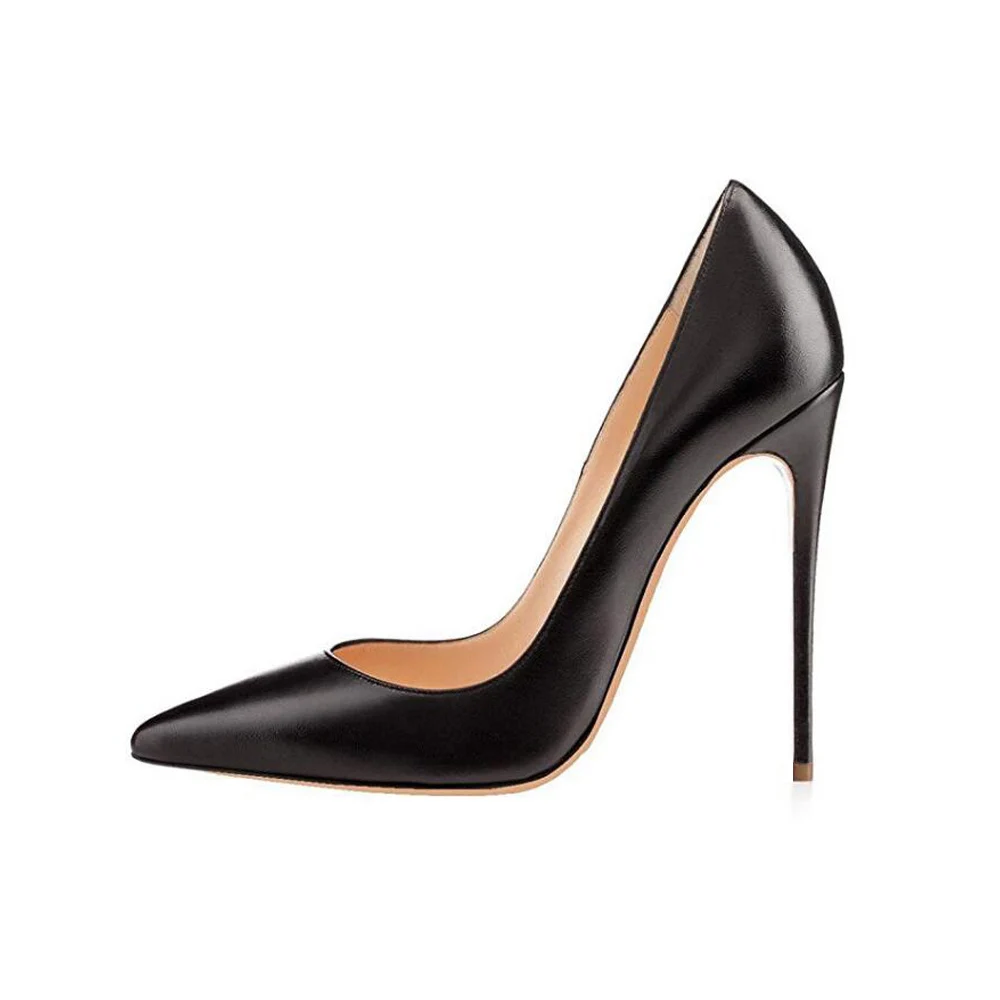 GENSHUO-белые туфли-лодочки на высоком каблуке пикантные лаконичные однотонные черные модельные туфли свадебные туфли с острым носком женская обувь размера плюс 5-12