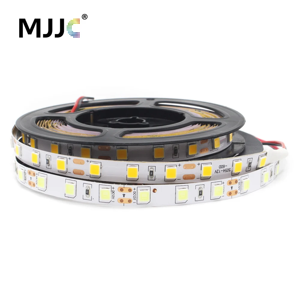 12V светодиодный лента SMD 5054 60 Светодиодный s/М, 5 м Светодиодные ленты света, работающего на постоянном токе 12 В в Водонепроницаемый Гибкая полоса лента теплого белого декоративная подсветка для дома