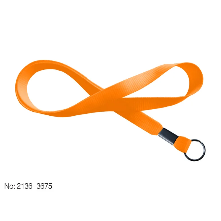 Orange 2136-3671 16 мм(5,8) Плоский ребристый полиэфирный ремешок с черным окисленным разъемным кольцом и металлической обжимной отделкой - Цвет: Orange
