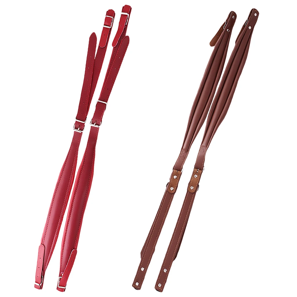 

Two Pairs of PU Leather Shoulder Hardness Straps for 16-120 Bass Accordion