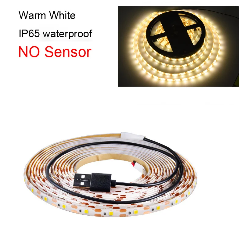 No Sensor Warm White USB сенсорный датчик с регулируемой яркостью, косметическое зеркало для макияжа, светодиодная лента для макияжа, для ванной, спальни, косметическое туалетное зеркало, настольные лампы - Испускаемый цвет: No Sensor Warm White