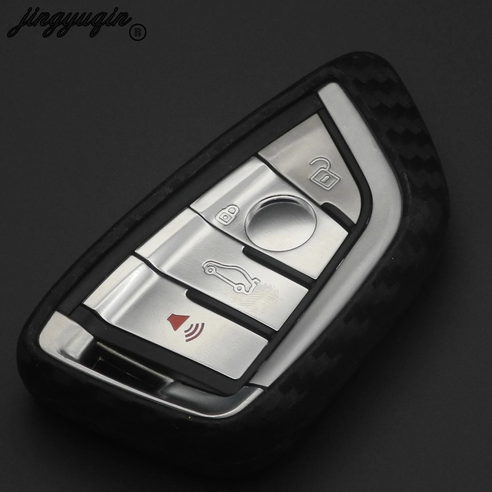 jingyuqin Car Key Case Cover Carbon Fiber For BMW X5 X6 Series 7 F15 F16 G11 X1 F48 F39 G30 key Fob Shell Protecor | Автомобили и