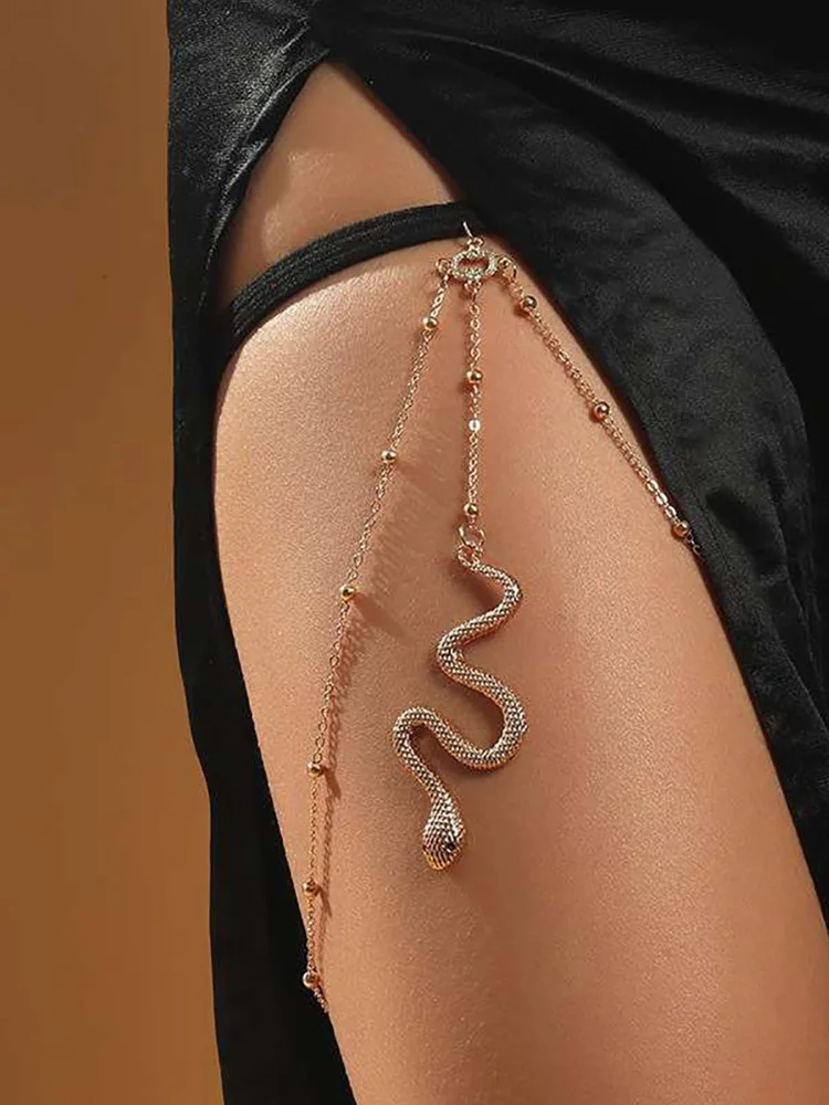 Женская цепочка с бусинами металлическая золотого цвета в богемном стиле