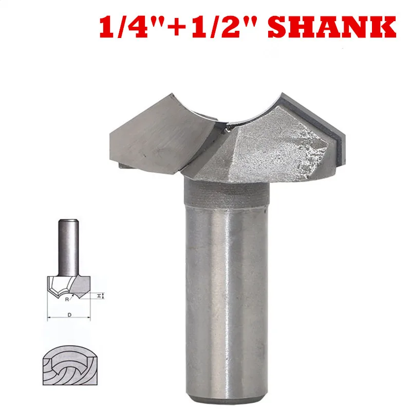 1 шт. 1/2 &quot1/4&quot Угловые закругленные концевые фрезы для дерева гравировальный