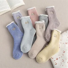 Теплые носки; плюшевые бархатные толстые шерстяные теплые хлопковые махровые Короткие носки; тапочки; женские повседневные Мягкие зимние носки