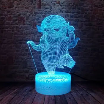 

Cute 3D Illusion LED Kids Nightlight Colorful Changing Light Smile Wuba Anime action & toy figures Baby