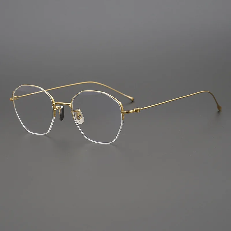 Pigment dienblad Knipoog Titanium brilmontuur mannen vrouwen 2020 vintage halve rand gouden oogbril  optische bijziendheid bril montuur heldere bril oculos|Brilmonturen| -  AliExpress