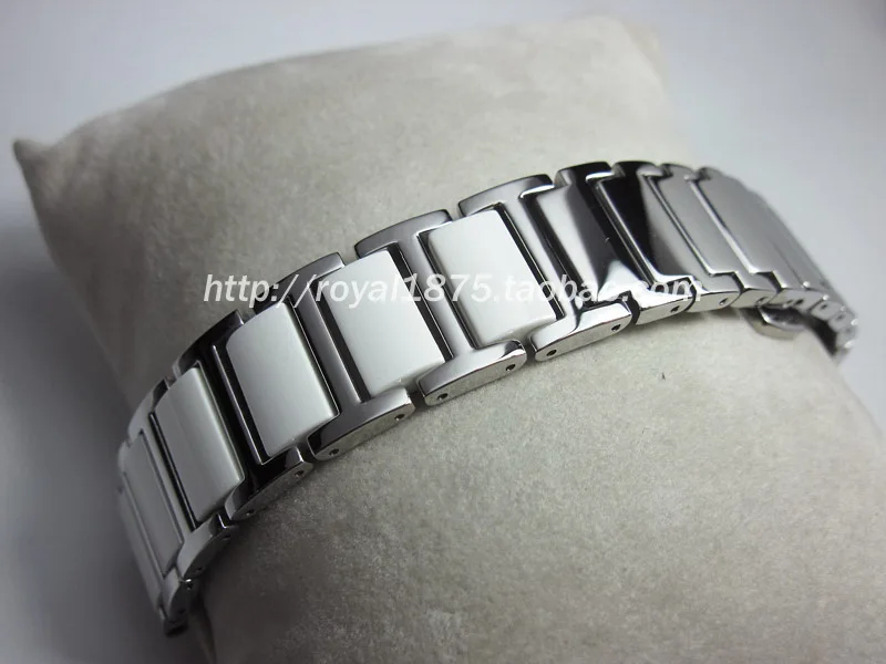 

Stainless Steel Watch Band Strap 16mm Silver Solid Links Butterfly buckle fashion ceramics Bracelets high quality Wristband