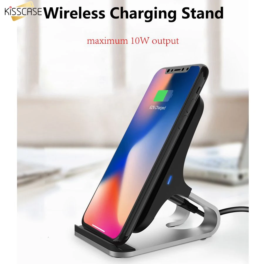 

KISSCASE Qi Wireless Charger for iPhone 11 Pro XS Max 10W Fast Wireless Charging Holder for Samsung Galaxy S10 S9 S8 Note 10 9 8