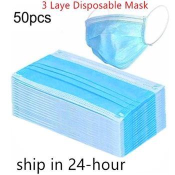 

5/50PCS Disposable Protective Mask 3 Layers Dustproof Facial Protective Cover Masks Maldehyde Prevent bacteria anti-virus Masks