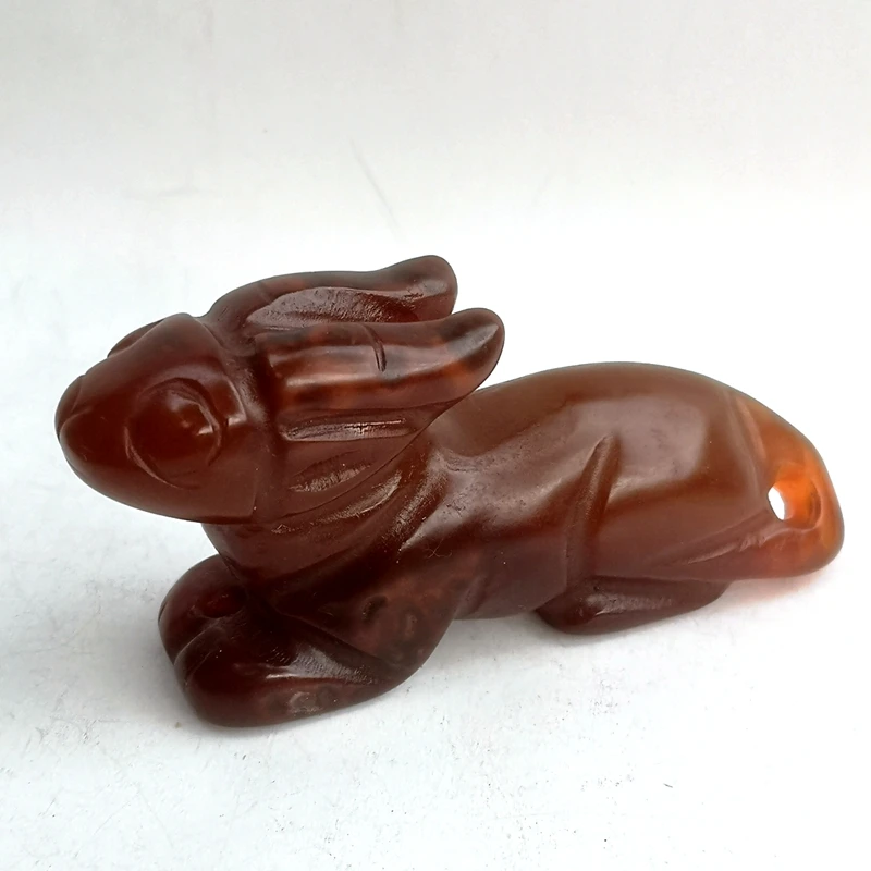 YIZHU CULTUER ART Collection Chinese Oid Natural red Agate Hand Carving Beast Statue Pendant Gift