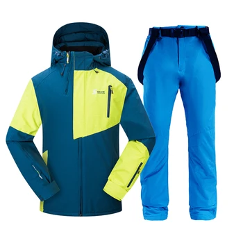 

Men Ski Suit Winter Warm Windproof Waterproof Hooded Snowboard Jacket+Pants Outdoor Skiing Snowmobile Snow Suit for Men's