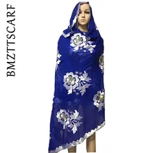 Новинка ариканские женские шарфы, Африканский мусульманский женский шарф с вышивкой, многофункциональные шарф-шали wrpas, большой хлопковый шарф