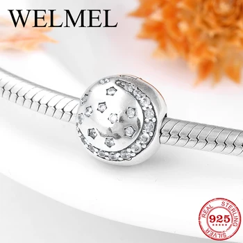 

New arrival sparkling star moon heart clips Lock CZ beads 925 sterling silver Fit Original Pandora Charm Bracelet Jewelry making