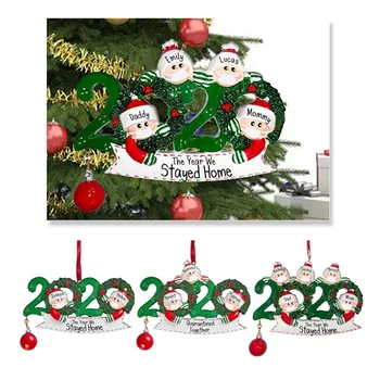 

2020 Christmas Mask Snowman Hanging Ornaments PVC Personalized Survivor Family Xmas Tree Pendant Customized Gift WB2682