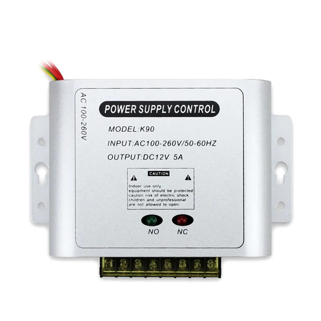 Mini AC 100-260V Access Control Power Supply Controller DC 12V 5A Access Control Time Delay Power Adapter 6