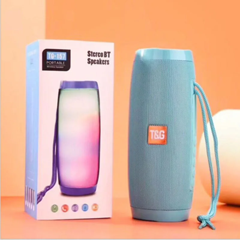 TG157 Colorful Pulsation Wireless Bluetooth Speaker Outdoor Colorful Light Card Instert Bluetooth Speaker Creative Gifts Wholesa