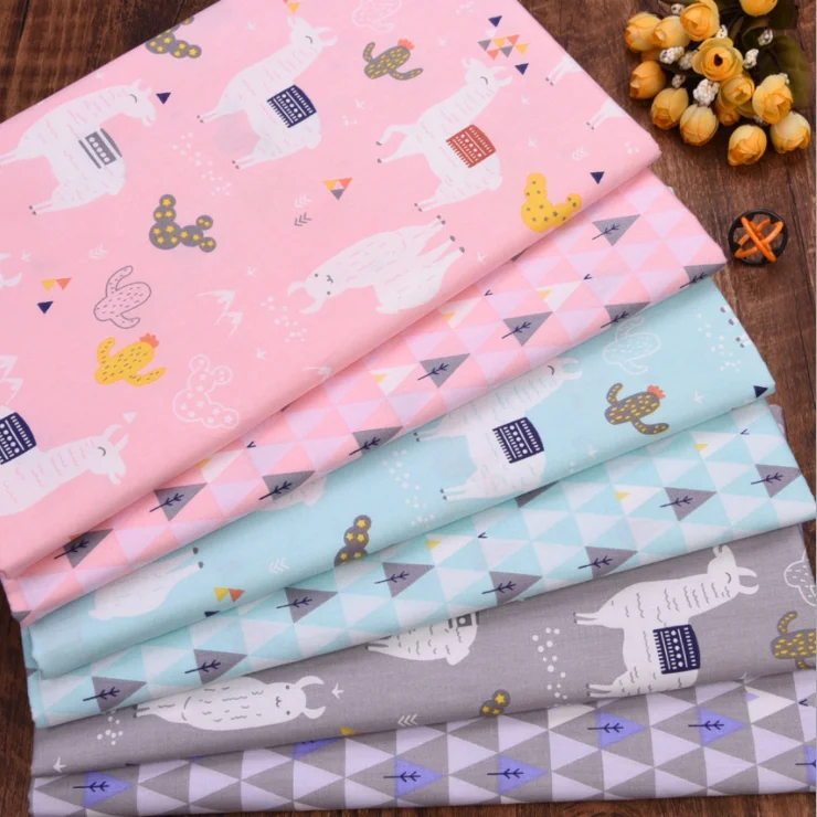 Pink Gray Alpaca Twill Cotton Fabric DIY Sewing Patchwork Quilting Fat Quarters Tecido Cloth Tilda For Baby Dress Sheet Textiles | Дом и сад