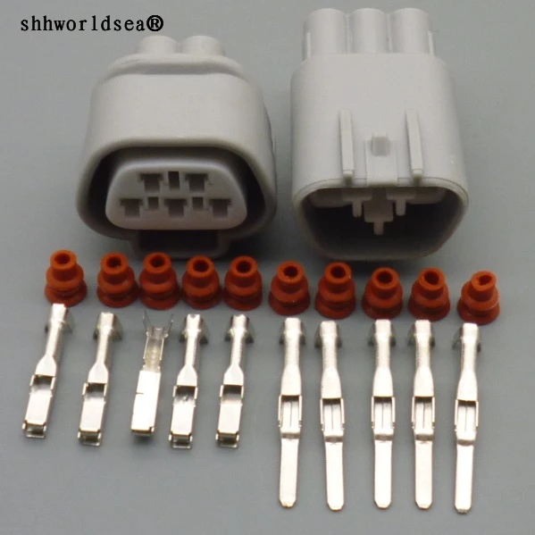 

shhworldsea 5 Pin 2.2mm Way Male Female Waterproof Socket Electric Wiper Motor Connector Plug 6189-0504 6188-0327