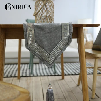 

CANIRICA Table Runner Velvet Table Runners With Tassel Wardrobe Flag Tafelloper Luxury Decor Table Runners Kitchen Decoration