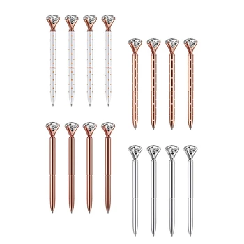 

Diamond Pens Cute Ballpoint Pens Diamond Pen Office Supplies Gifts for Women Bridesmaid Coworkers Rose Gold Metal 4 Colors with
