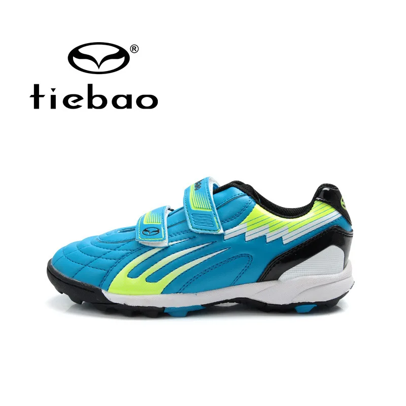 K1281 Blue В свободном доступе! TIEBAO, детские футбольные бутсы для мальчиков и девочек, резиновая подошва, спортивная обувь для тренировок, футбольные бутсы TF, футбольные бутсы EU 28-35 - Цвет: K1281 Blue