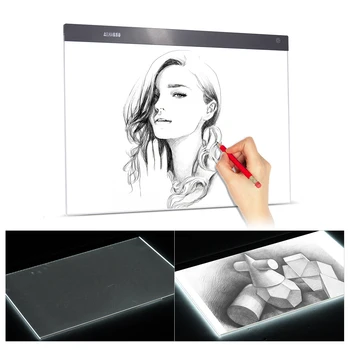 

A2/A3 Ultra-thin LED Light Pad Box Painting Tracing Panel Copy Board Stepless for Cartoon Tattoo Tracing Drawing X-Ray Viewing