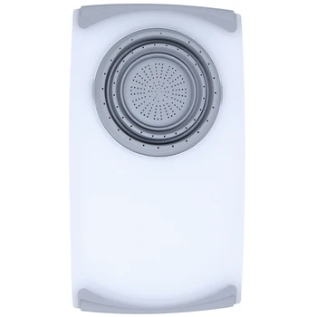 

3 In 1 Multi-Function Food Tray Sink Drain Basket Cutting Board Filter Chopping Blocks Meat Vegetable Fruit Basket Storage Chopp