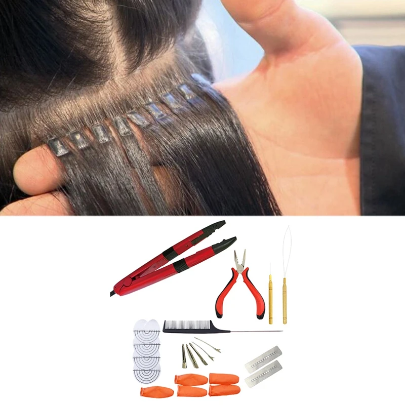 Специальный термостат для наращивания волос бесшовный контроль нагрева плоская пластина fusion набор инструментов для наращивания волос Кератиновый клей - Цвет: US Plug